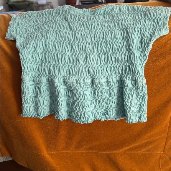 Jessica Simpson Aqua Smocked Blouse - Picture 4 of 5